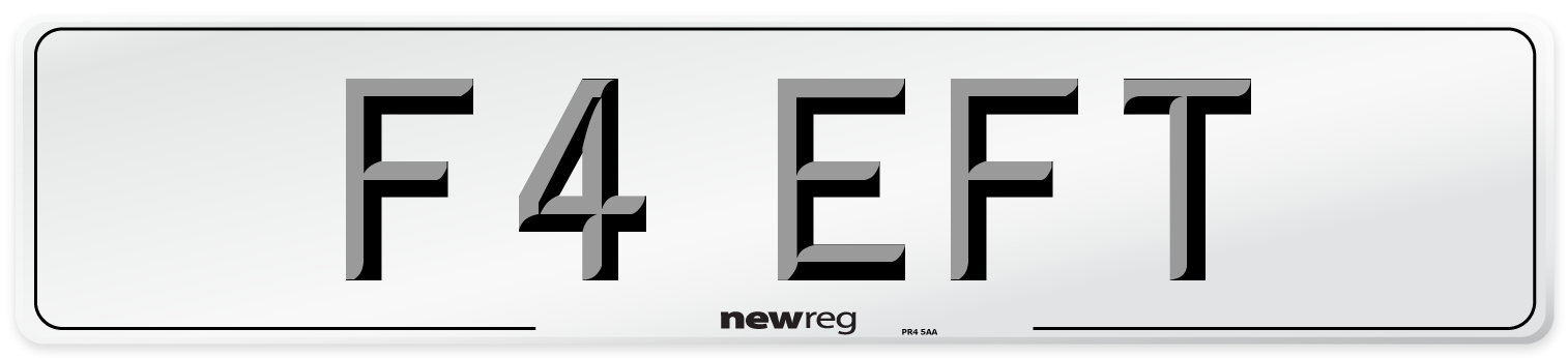 F4 EFT Number Plate from New Reg
